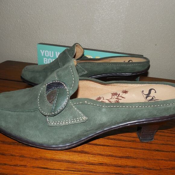 Sofft Professional Office Business Preppy Casual Gray Leather Mules / Slip in 7M - Picture 2 of 8
